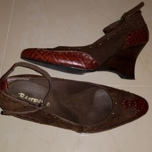 Restricted Vegan Brown Wedge Heels size 9